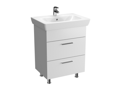 Vision Washbasin Unit, 65 cm, with 2 drawers, White High Gloss